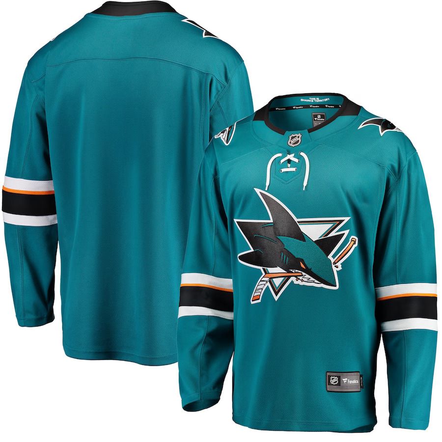 Men San Jose Sharks Fanatics Branded Teal Breakaway Home NHL Jersey